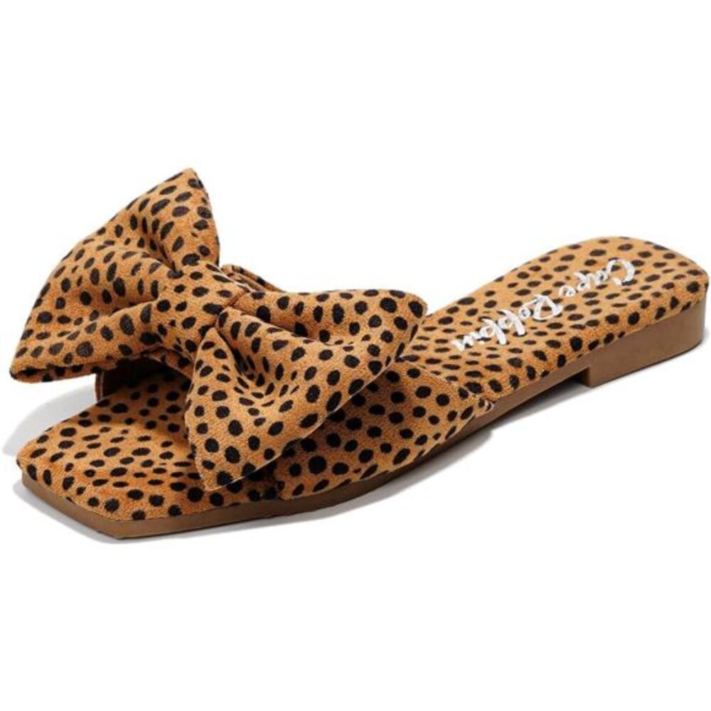 Cape Robbin Juju Sandals Slides for Women, Womens Mules Slip On Shoes with Bow